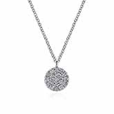 Pavé Diamond Disc Pendant Necklace